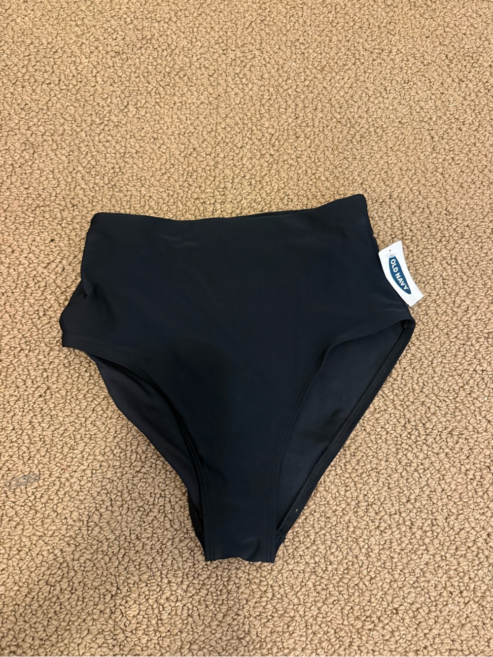 Old Navy Solid Black Bikini Bottoms High Rise